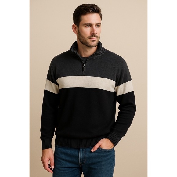 Sun River Other - Quiet Luxury 90s Prep Colorblock Quarter Zip Sweater XXL 100%‎ Cotton Sun River